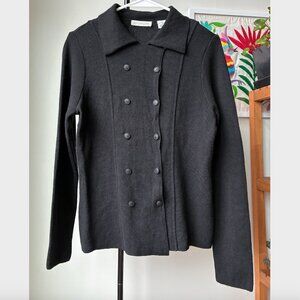 Ann Taylor Vintage Petite Wool Black Cardigan - Size S